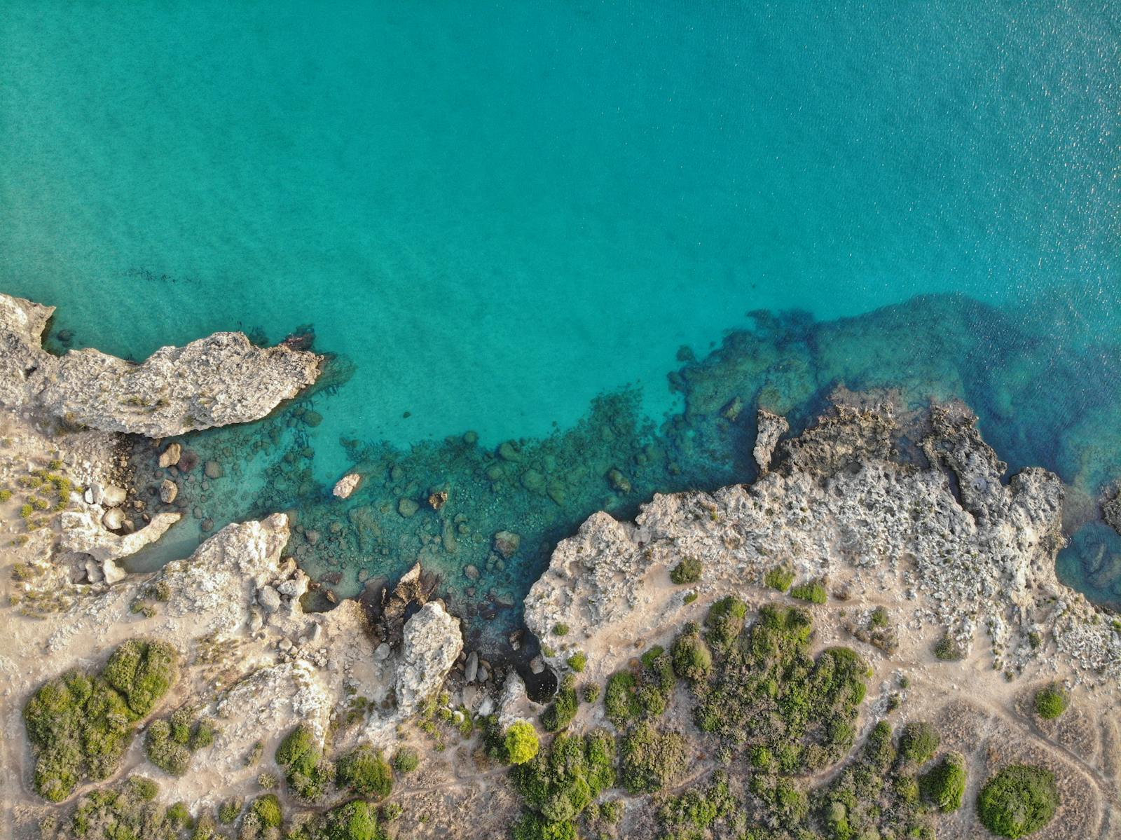 The coastline seen from the air